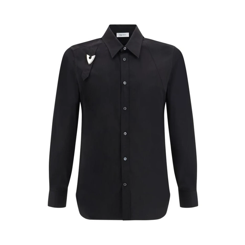 Alexander mcqueen Zwarte Overmaatse Kraag Shirt Black Heren