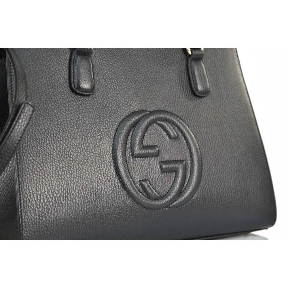 Gucci Soho Disco Top Handle Schoudertas van generfd leer Black Dames