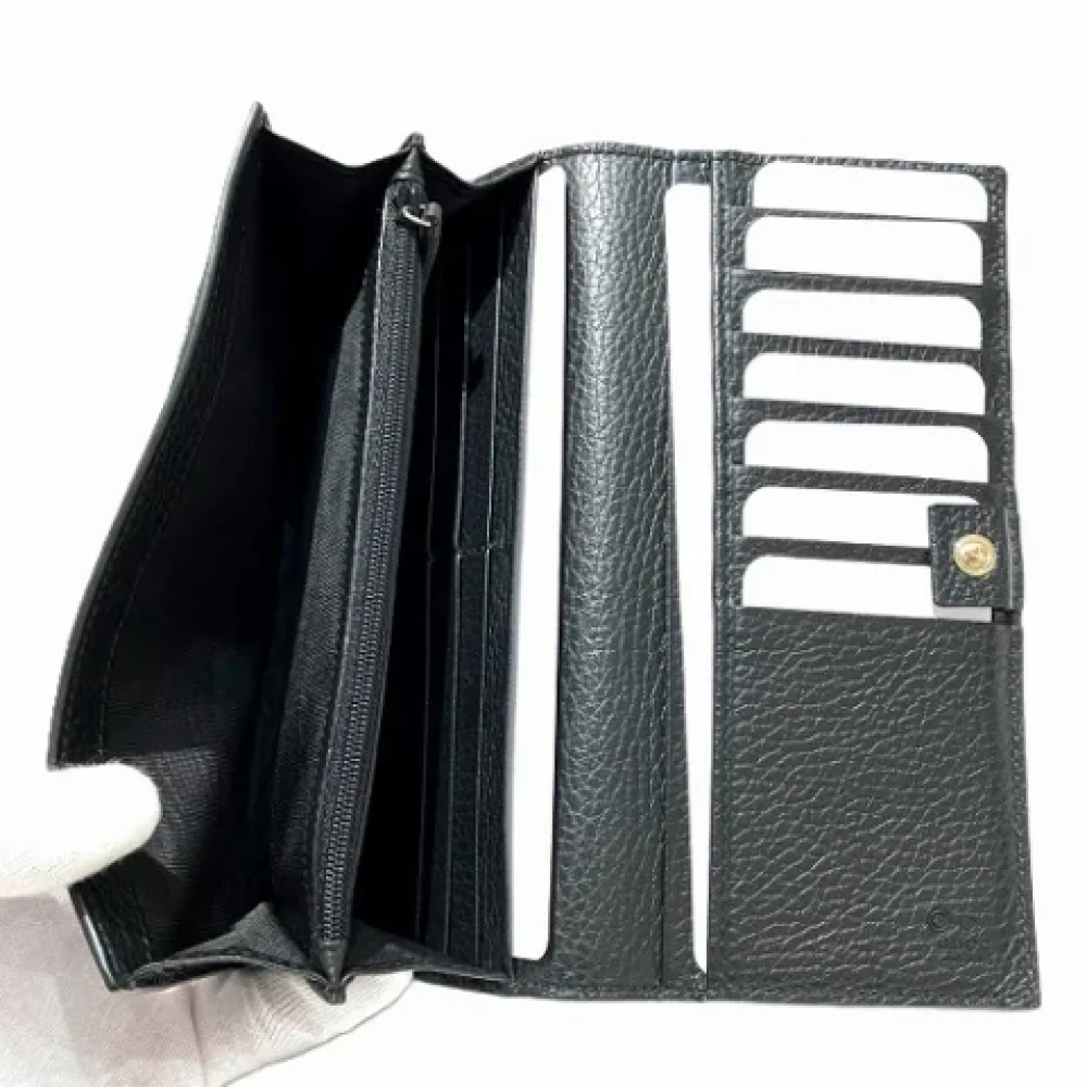 Gucci Vintage Pre-owned Leather wallets Black Dames