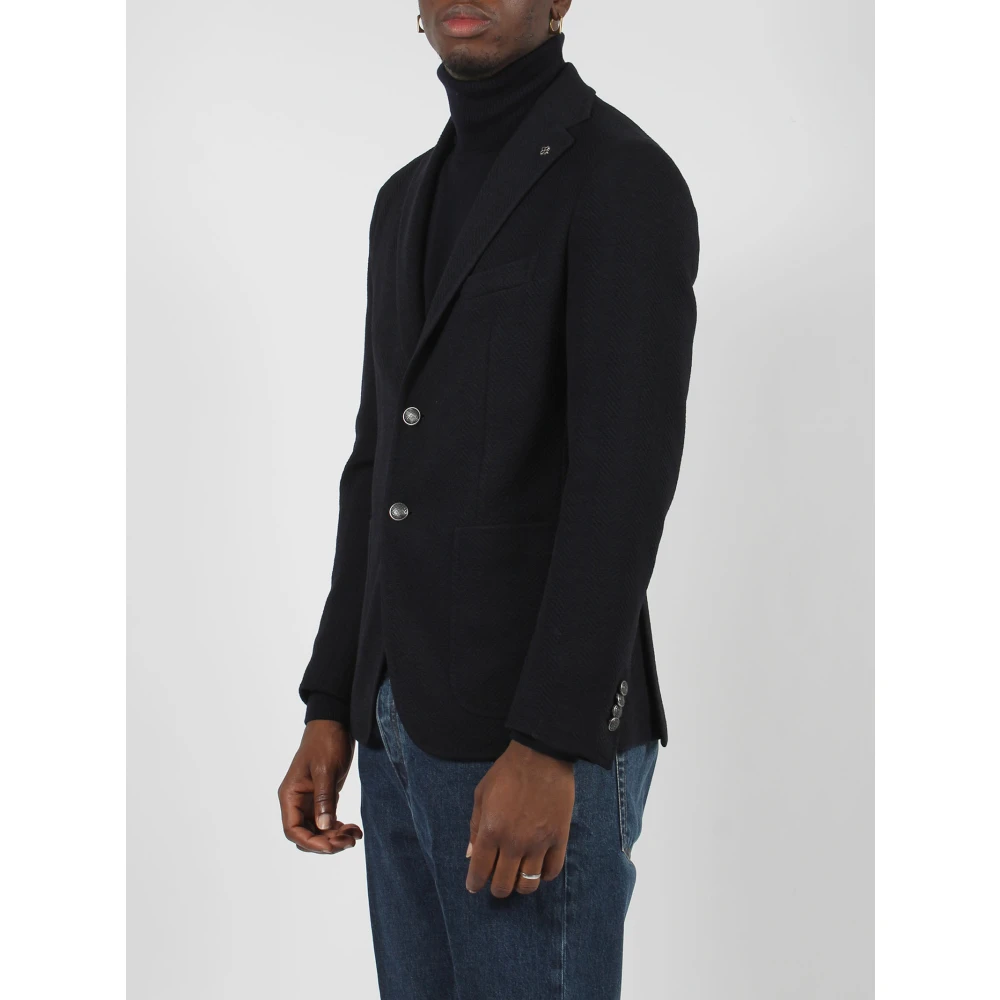 Tagliatore Harris Tweed Blazer Blue Heren