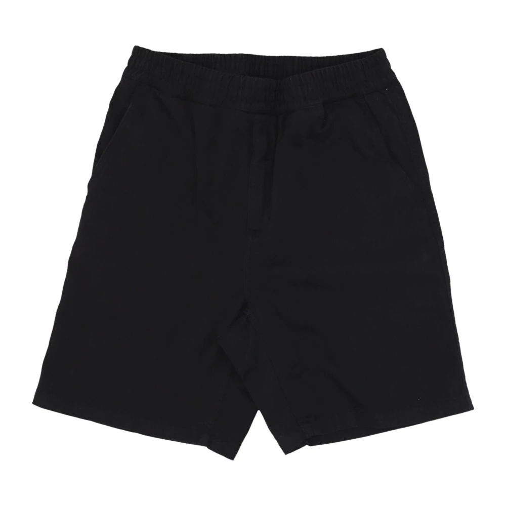 Carhartt WIP Zwarte Garment Dyed Korte Broek Black Heren