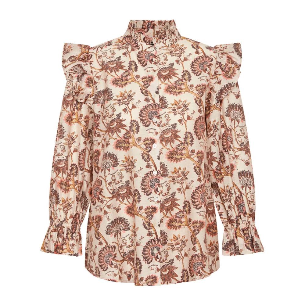 Bruuns Bazaar Vintage Flower Print Shirt met Pofmouwen Multicolor Dames