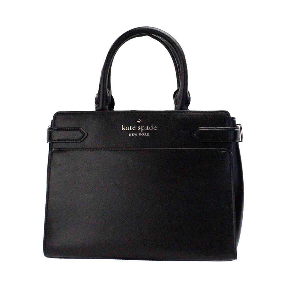 Kate Spade Middel Zwart Lederen Crossbody Satchel Tas Black Dames