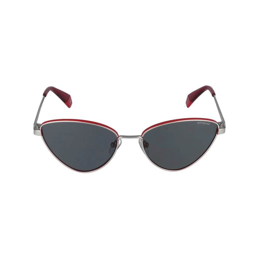 Polaroid Women's Gray Sunglasses, 56 Mm, Silver Red Sunglasses Stylish Model