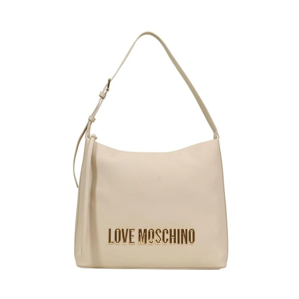 Love Moschino Women's Beige Polyethylene Handbag With Textured Finish - Shoulder Bags - One Size- Bags