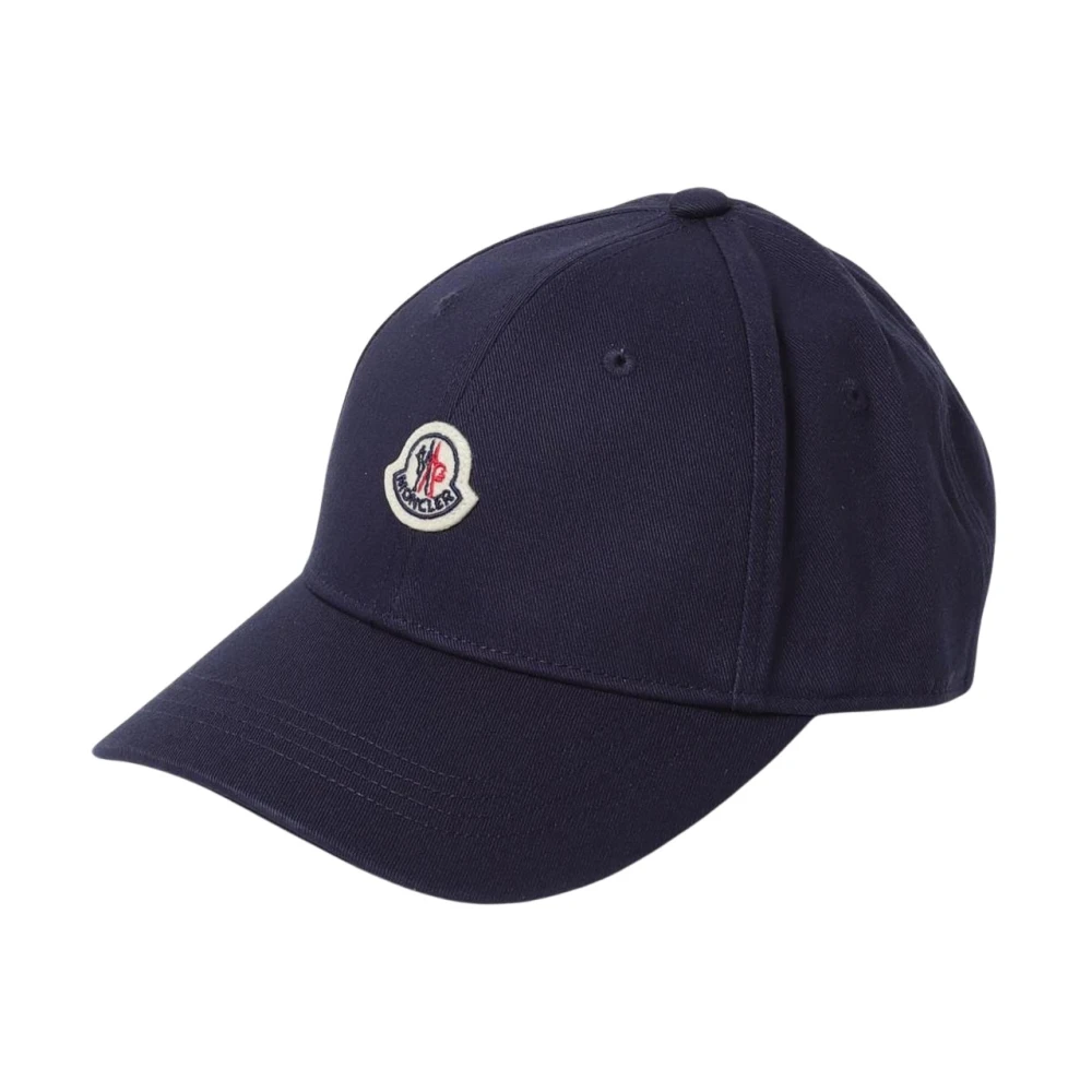 Moncler Unisex Kids Blue Embroidered Logo Baseball Cap For Kids