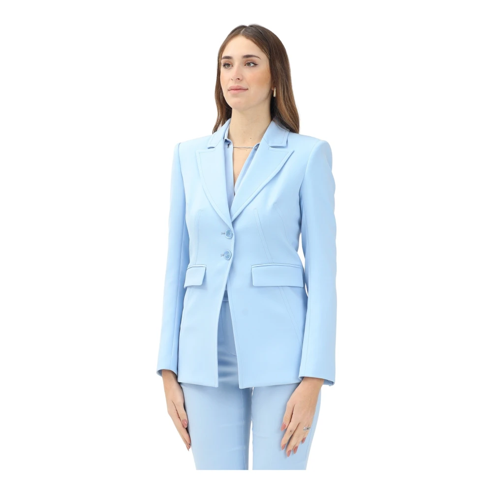 PATRIZIA PEPE Essentiële Blauwe Jas voor Vrouwen Blue Dames