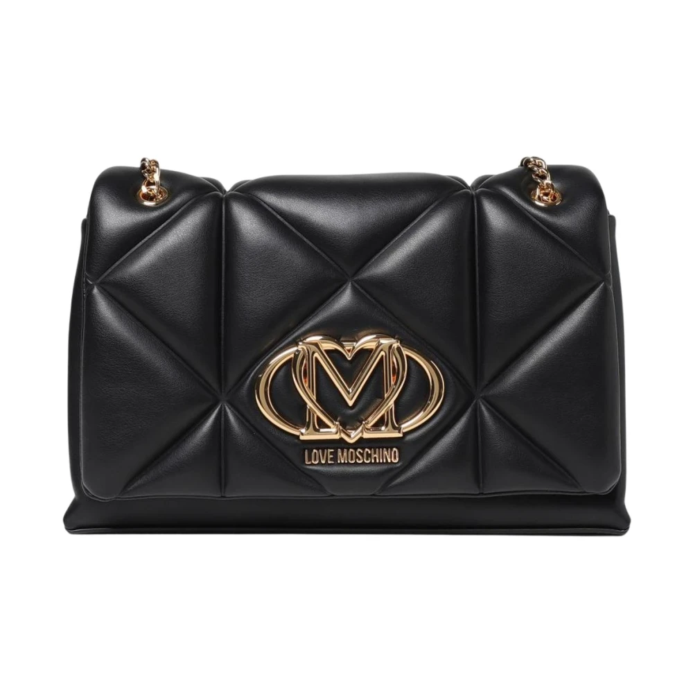 Love Moschino Women's Black Quilted Chain Strap Shoulder Bag - Shoulder Bags - One Size - Bags