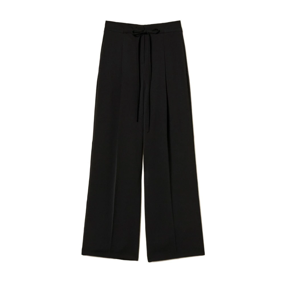 Twinset Women's Black Wide Trousers, M, Trousers For