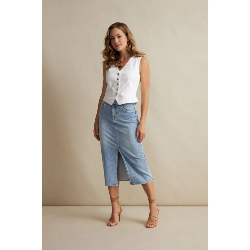 Red Button waistcoat off white Dames