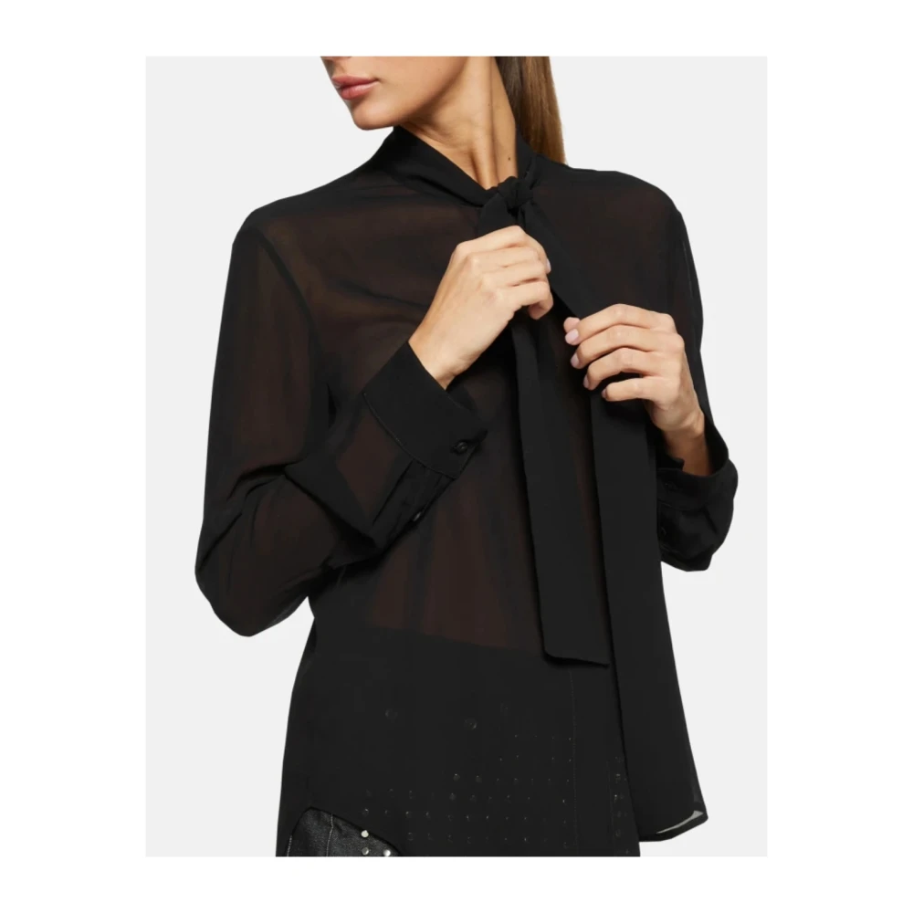 Dondup Reguliere Creponne Blouse Black Dames