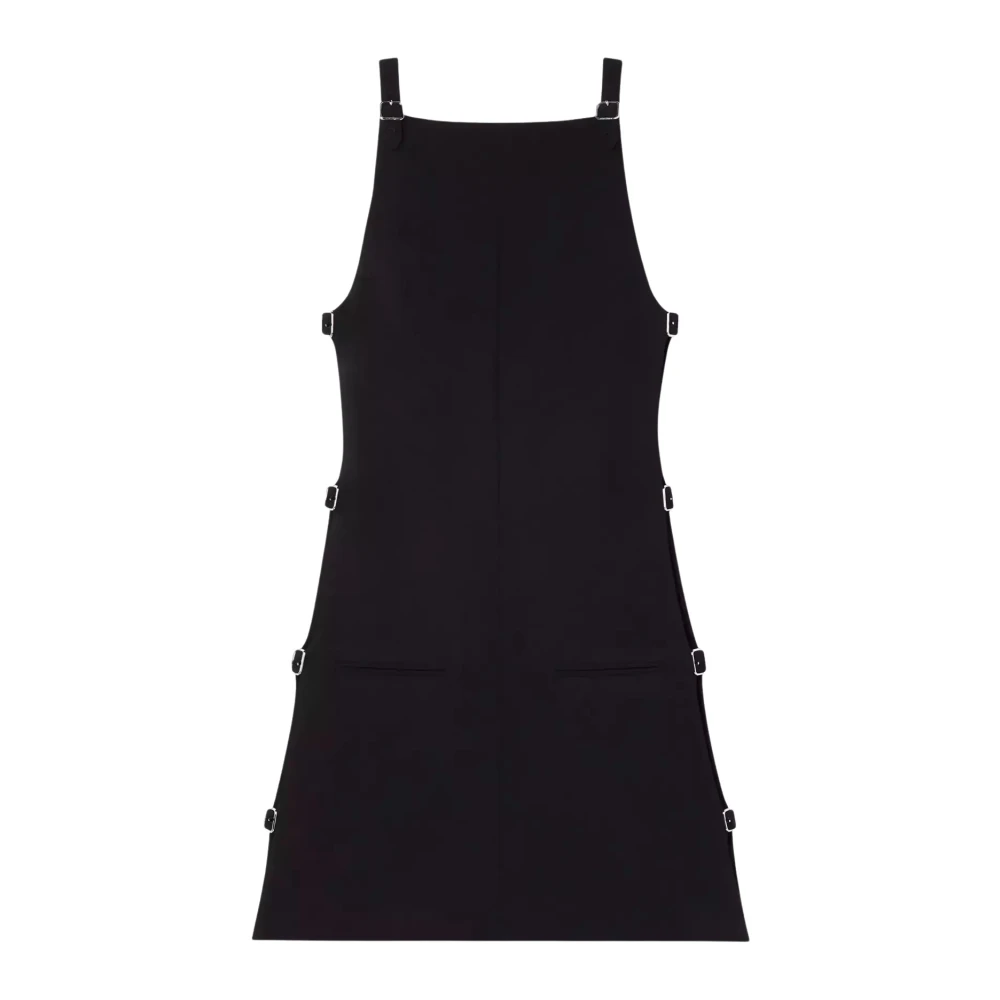 Courrèges Zwarte Wol Mini Jurk Black Dames