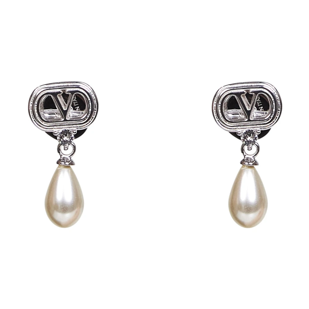 Valentino Garavani Women's Gray Earrings, One Size, Ovalette Earrings