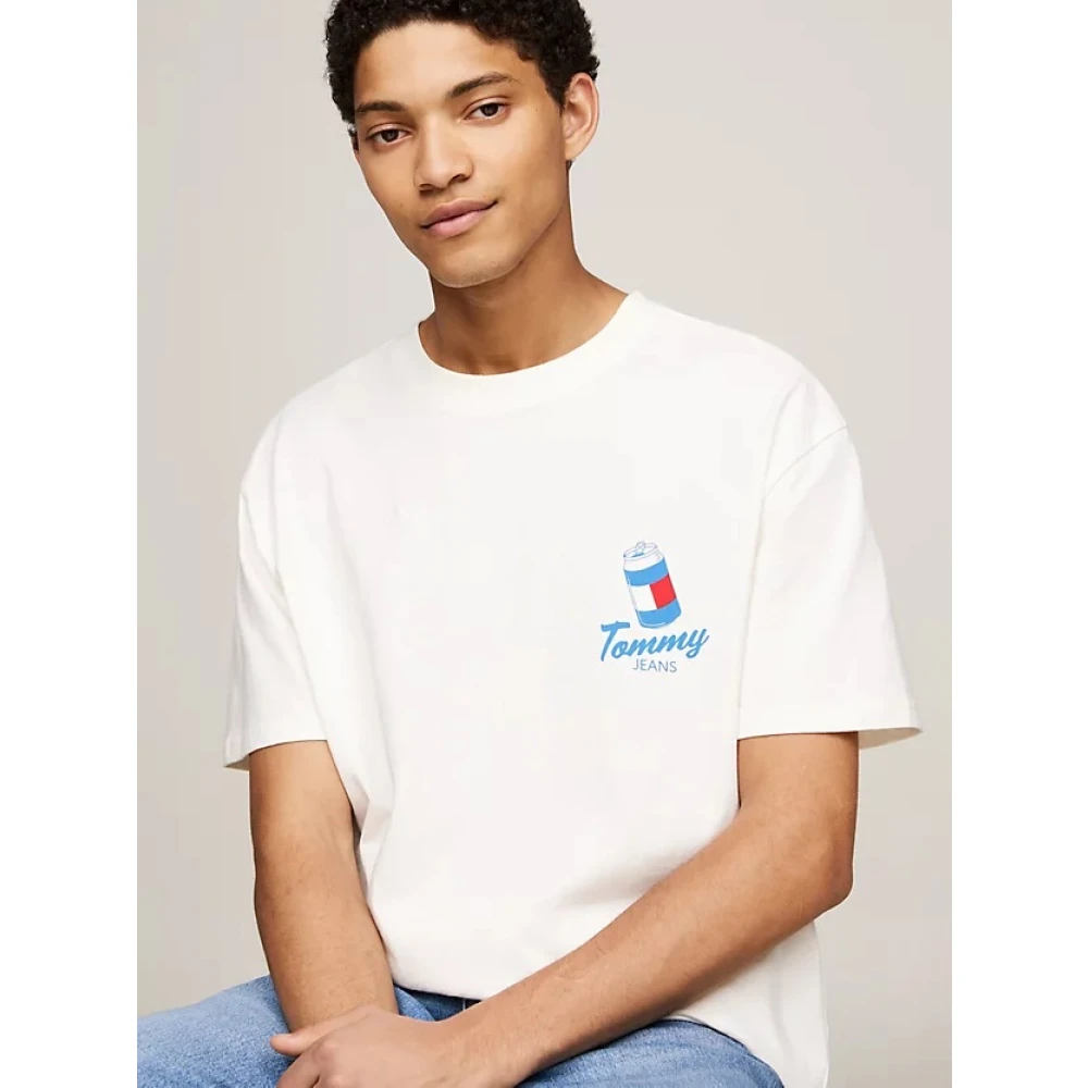 Tommy Jeans Organisch Katoen Grafisch Print T-Shirt White Heren