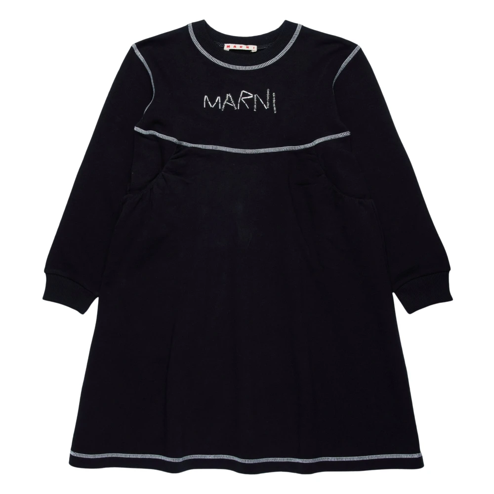 Marni Girls Black Dresses, 12 Y, Jumper Dress Aw2024