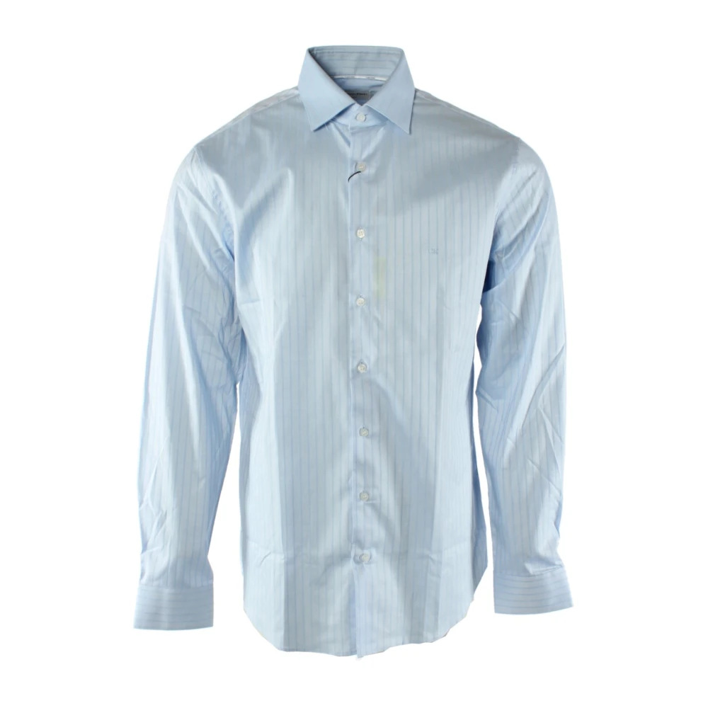 Calvin Klein Blue Formal Shirts, Male, 3XL, Fitted Stretch Shirt