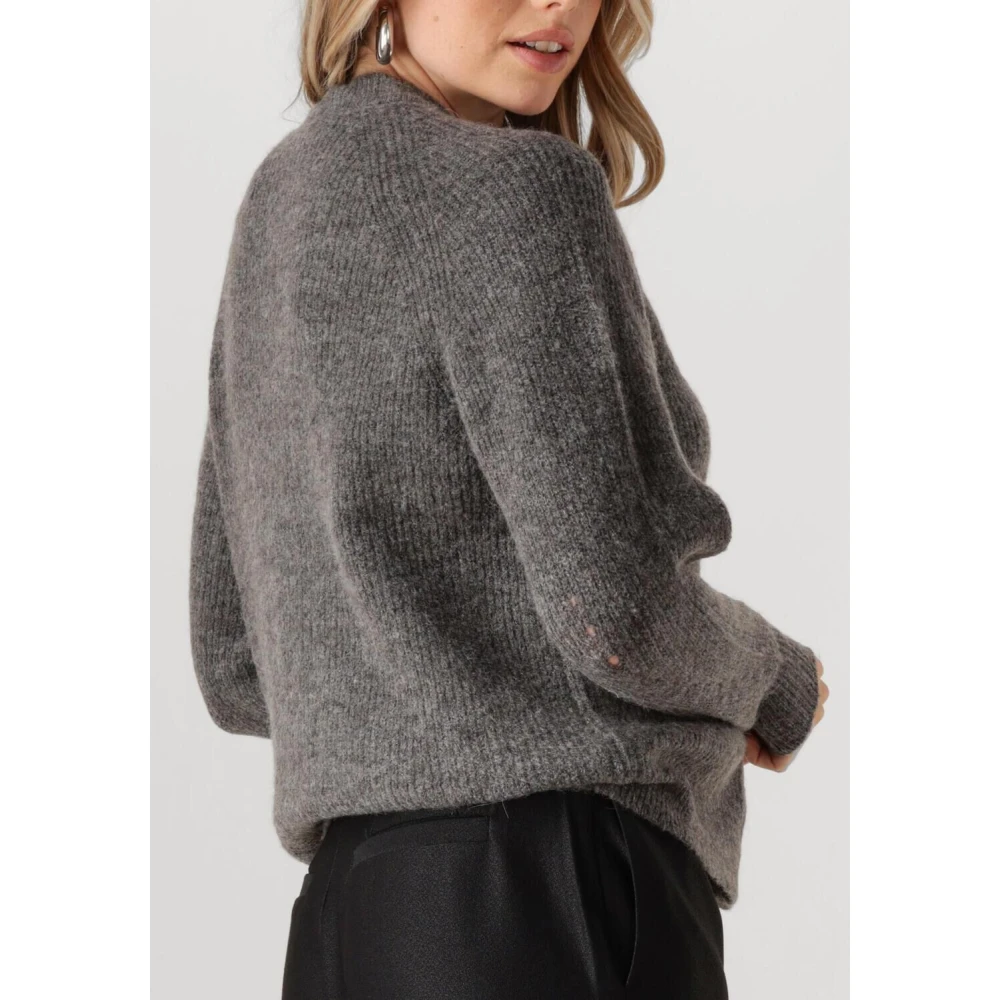 Selected Femme Grijze Gebreide Korte Vest Gray Dames