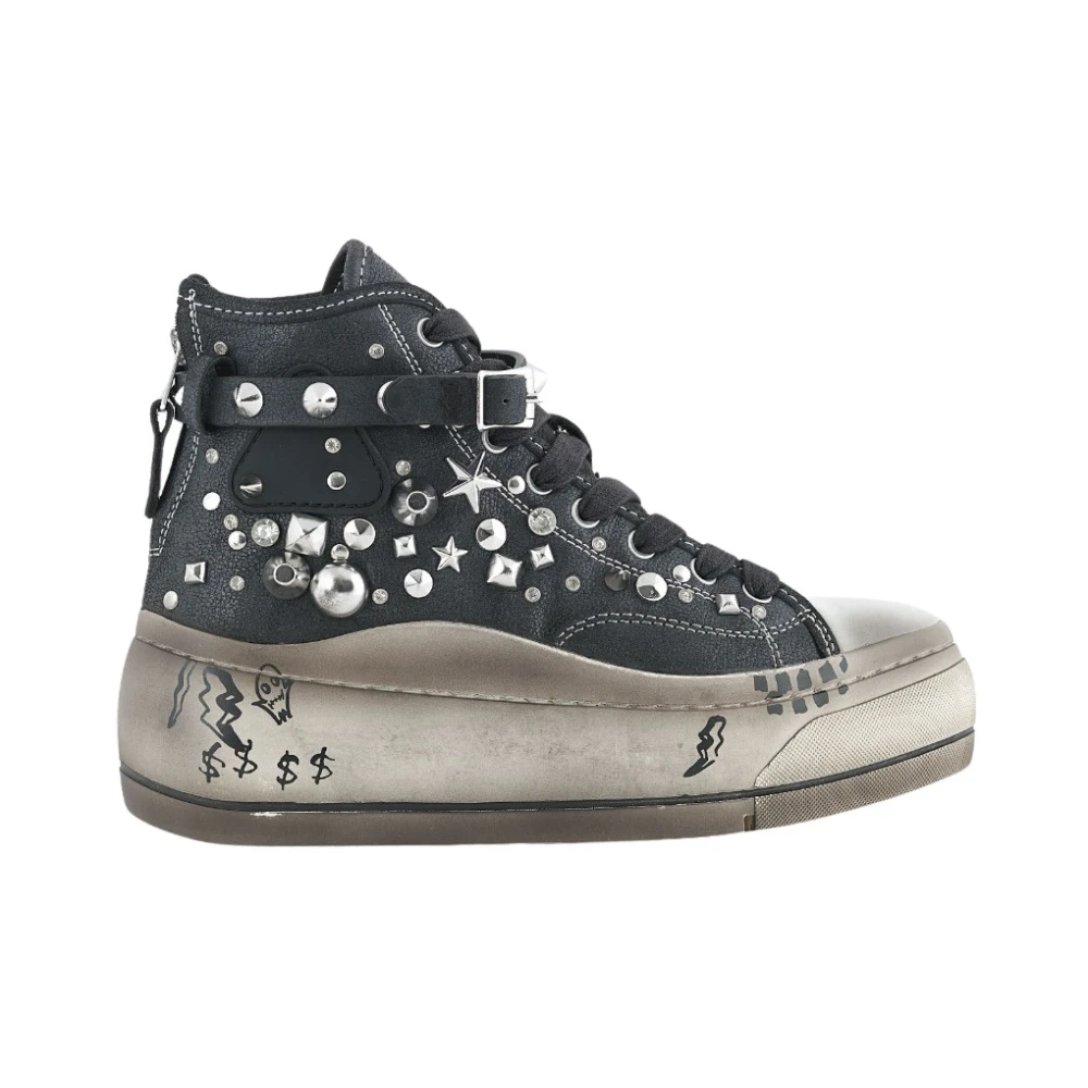 R13 Kurt Platform High-top Sneakers Dames Schoenen Zwart