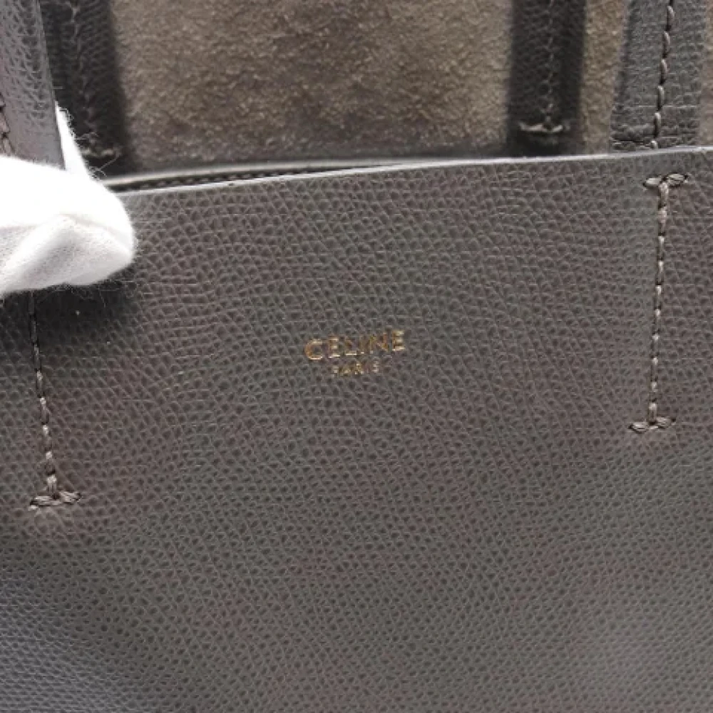 Celine Vintage Pre-owned Leather celine-bags Gray Dames