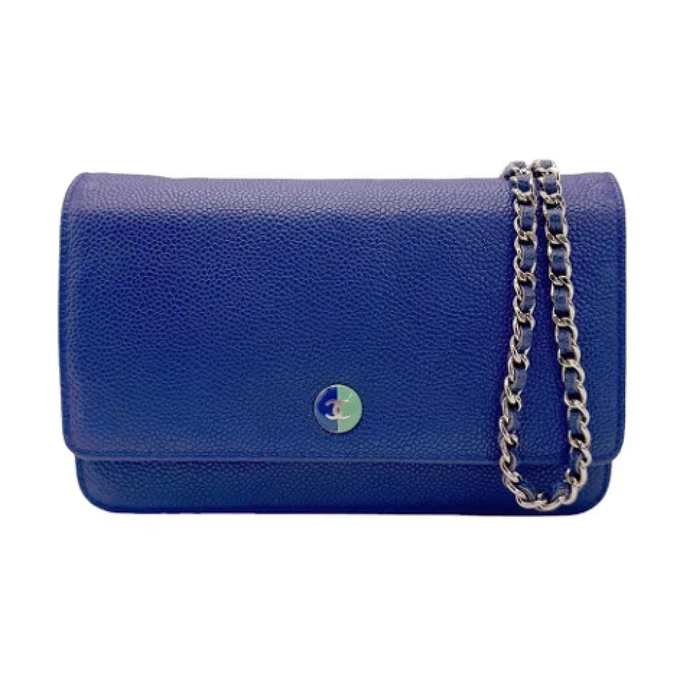 Chanel Vintage Pre-owned Leather chanel-bags Blue Dames