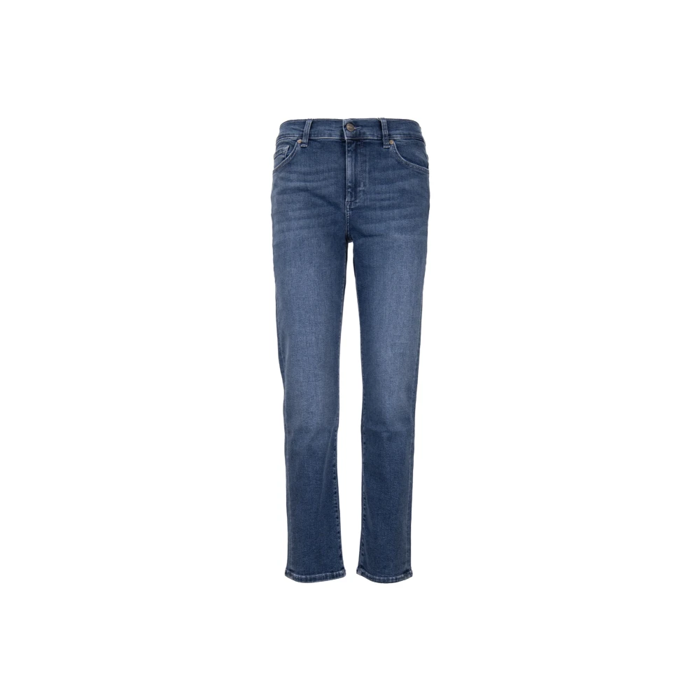 Liu Jo Blå Slim Jeans Med Ädelstenar