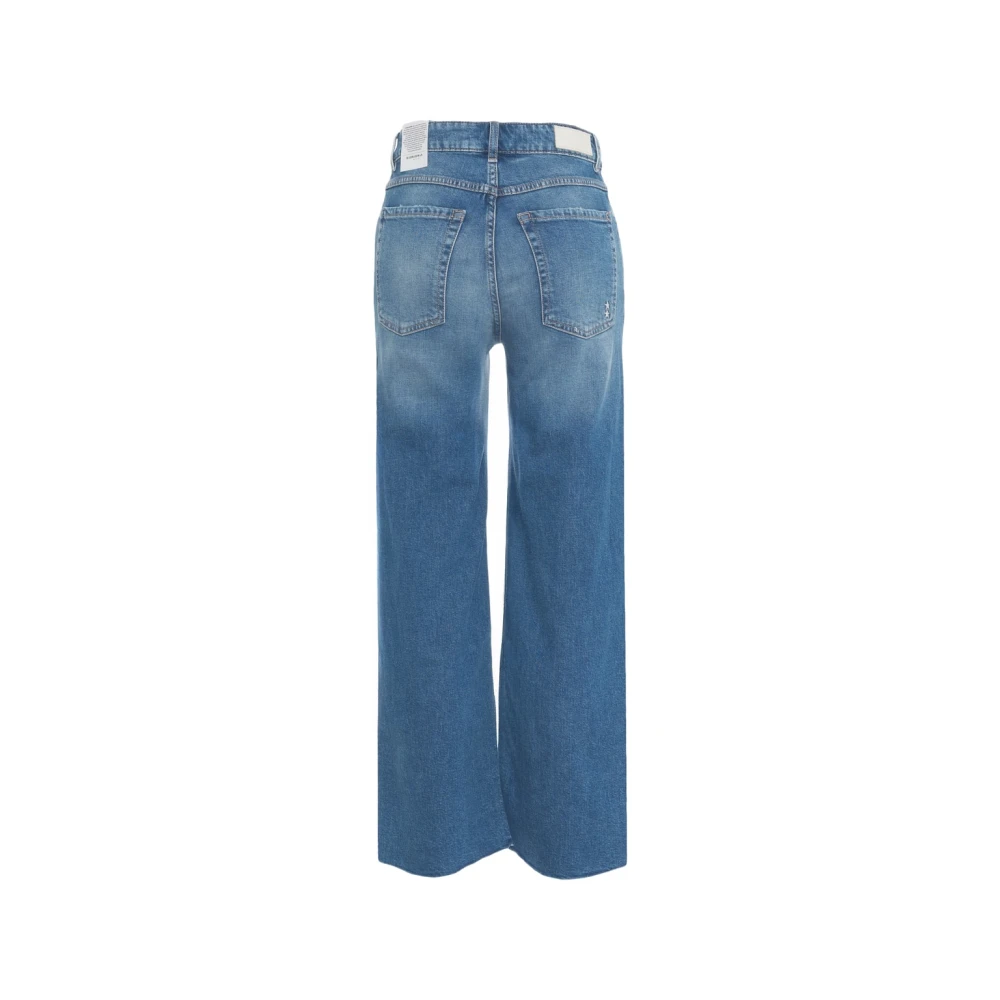 Icon Denim Blauwe Wide Leg Jeans Upgrade Garderobe Blue Dames