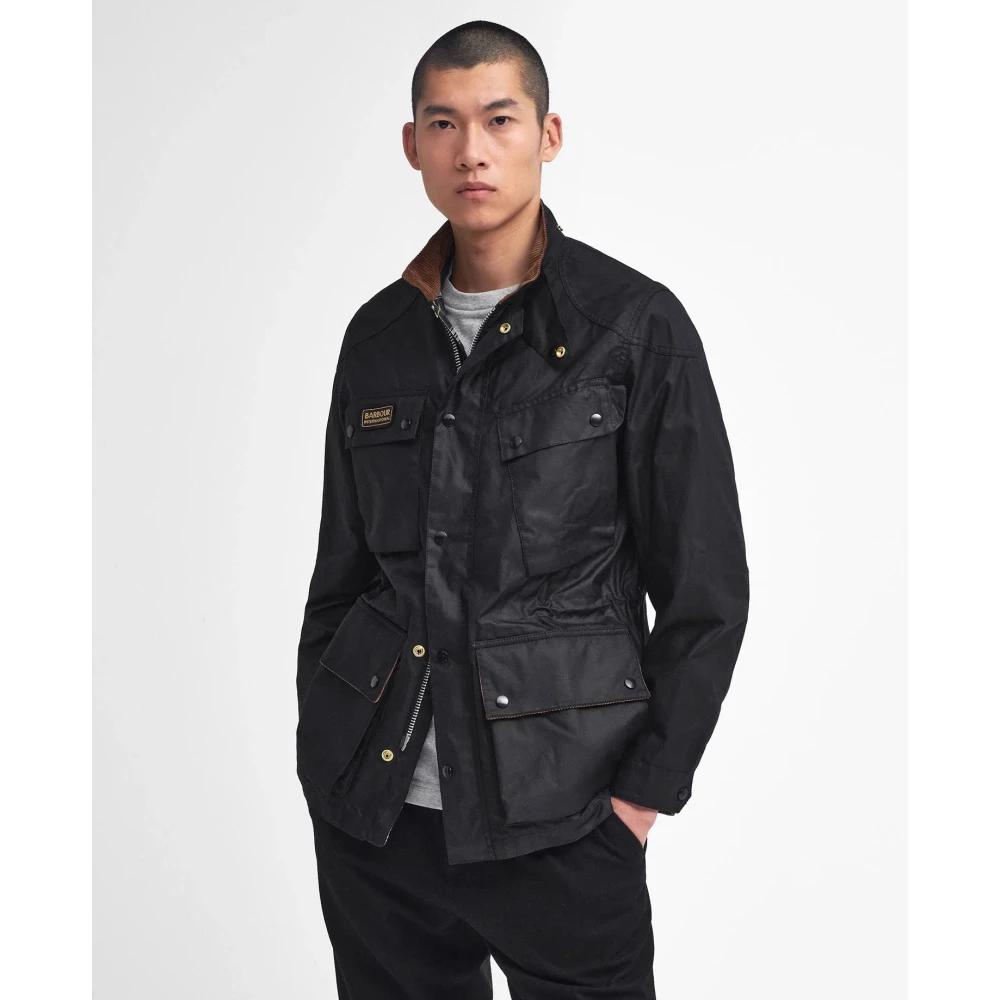 Barbour Klassieke Zwarte Gewaxte Motorjas Black Heren
