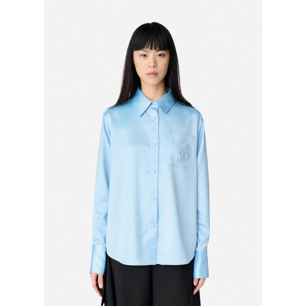 Axel Arigato Rumi Satin Shirt Blue Dames