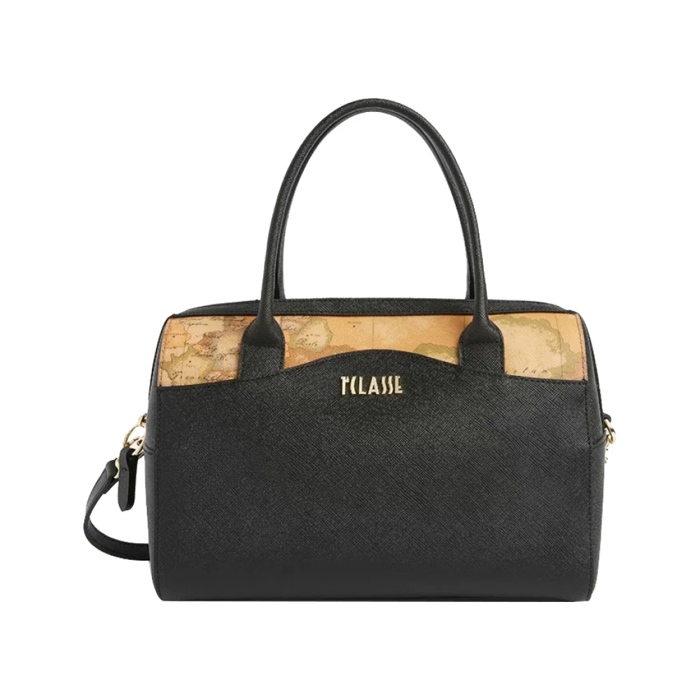Alviero Martini 1a Classe Elegante Zwarte Leren Handtas Black Dames