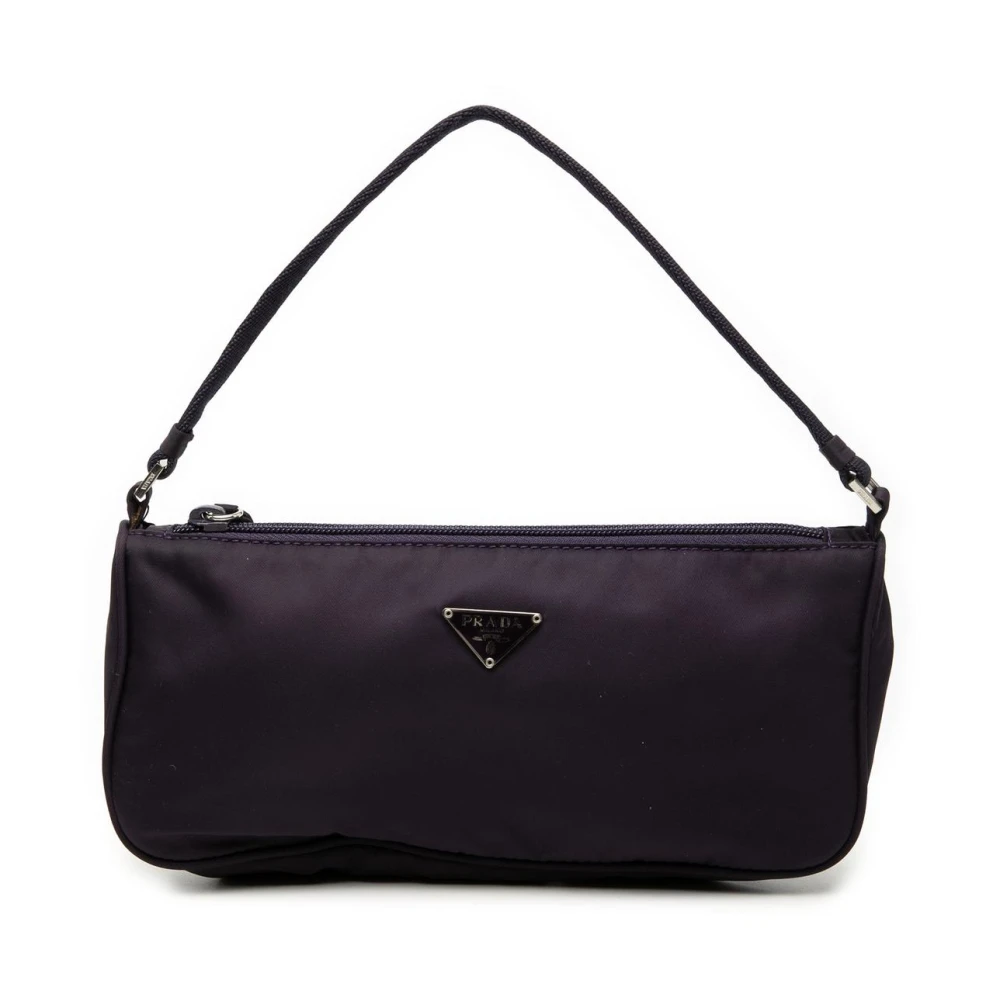 Prada Vintage Women's Purple Pre-Owned Nylon Shoulder Bag