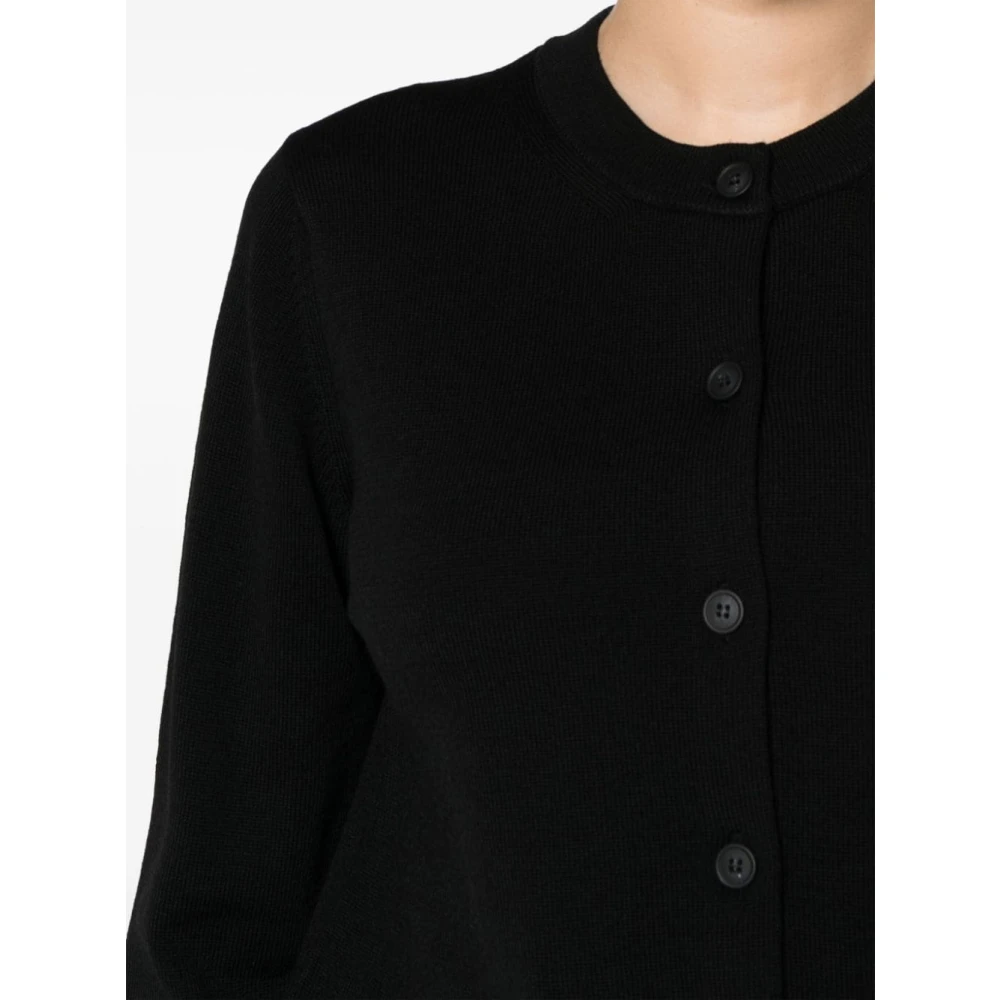 Maison Kitsuné Zwarte Cardigan met opvallend vossenembleem Black Dames