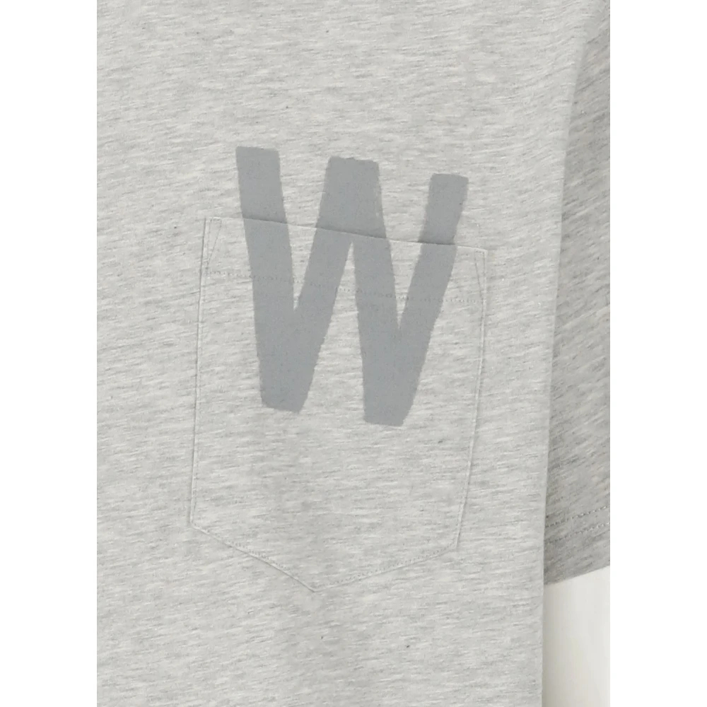 Woolrich Grijze Katoenen T-shirt met Borstzak Gray Heren