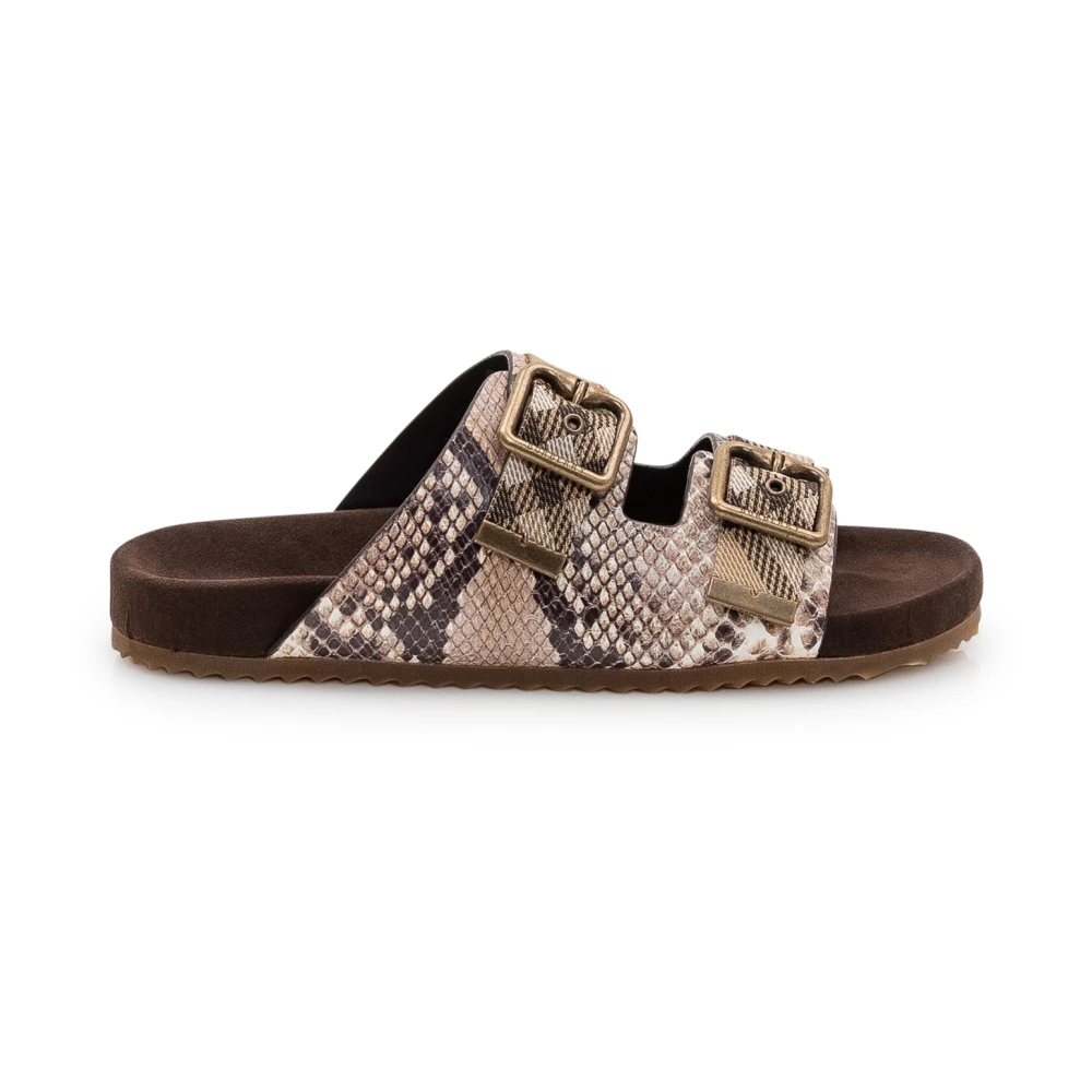 Burberry Python-print leren Urchin sandalen