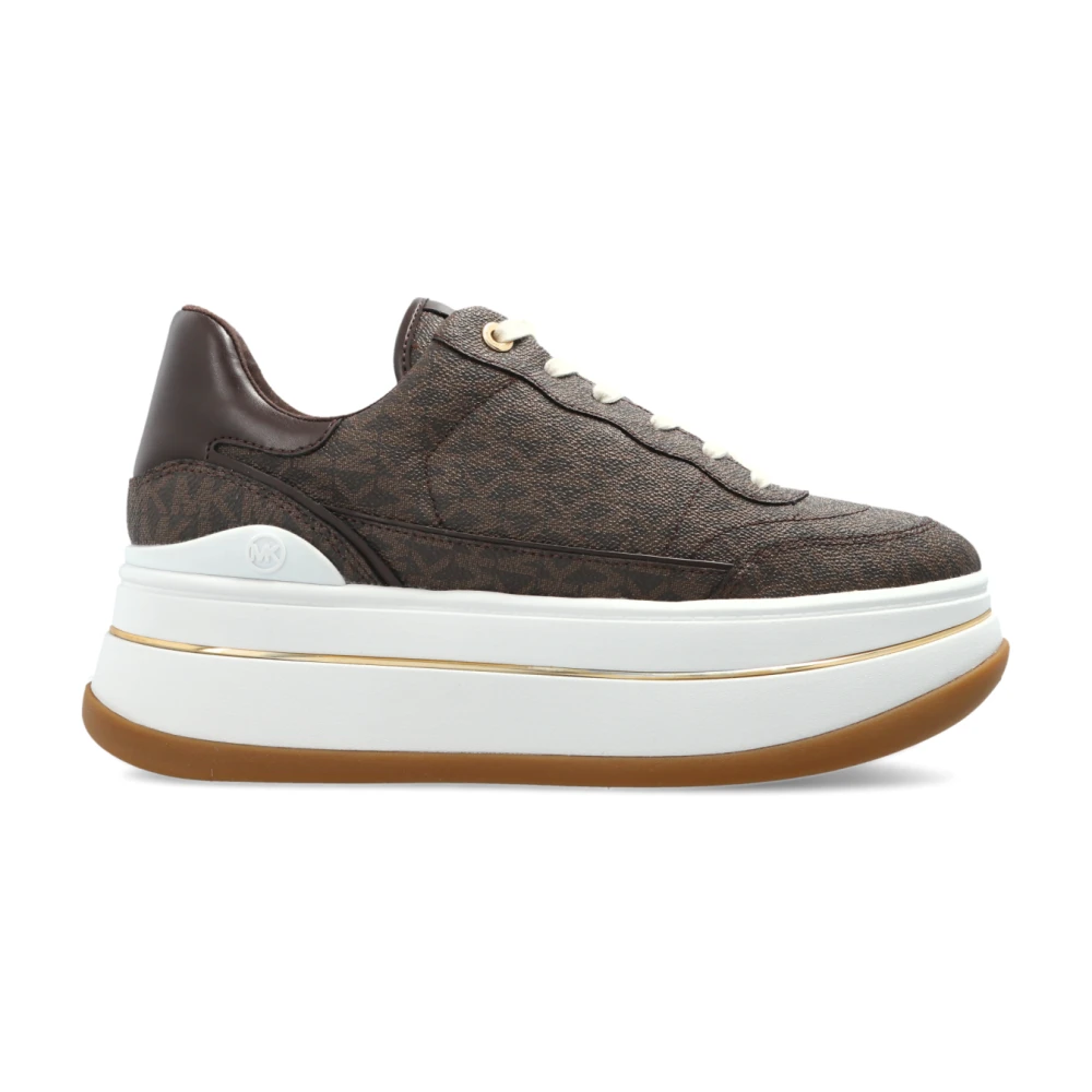 Michael Kors Hayes Lace Up Platform Sneakers Dames Schoenen Bruin