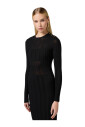 robe-midi-noire-avec-manches-3-4