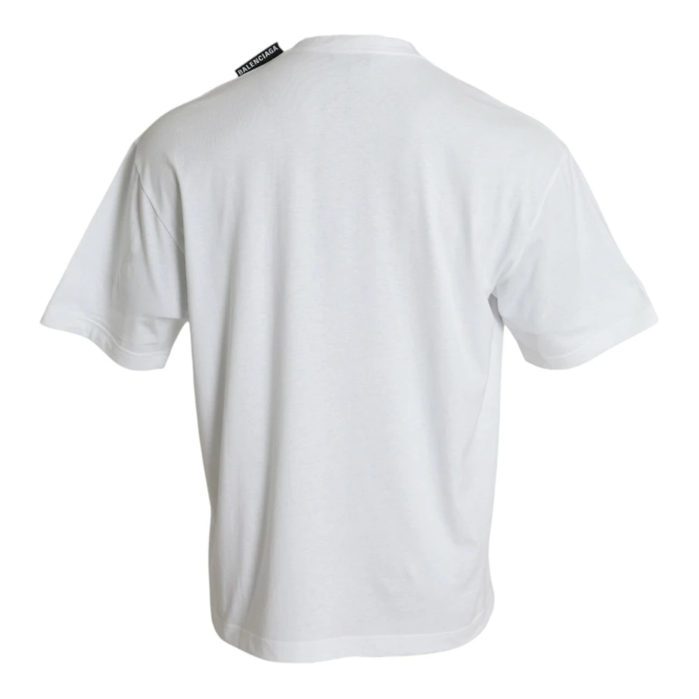 Balenciaga Katoenen T-shirt met Ronde Hals White Heren