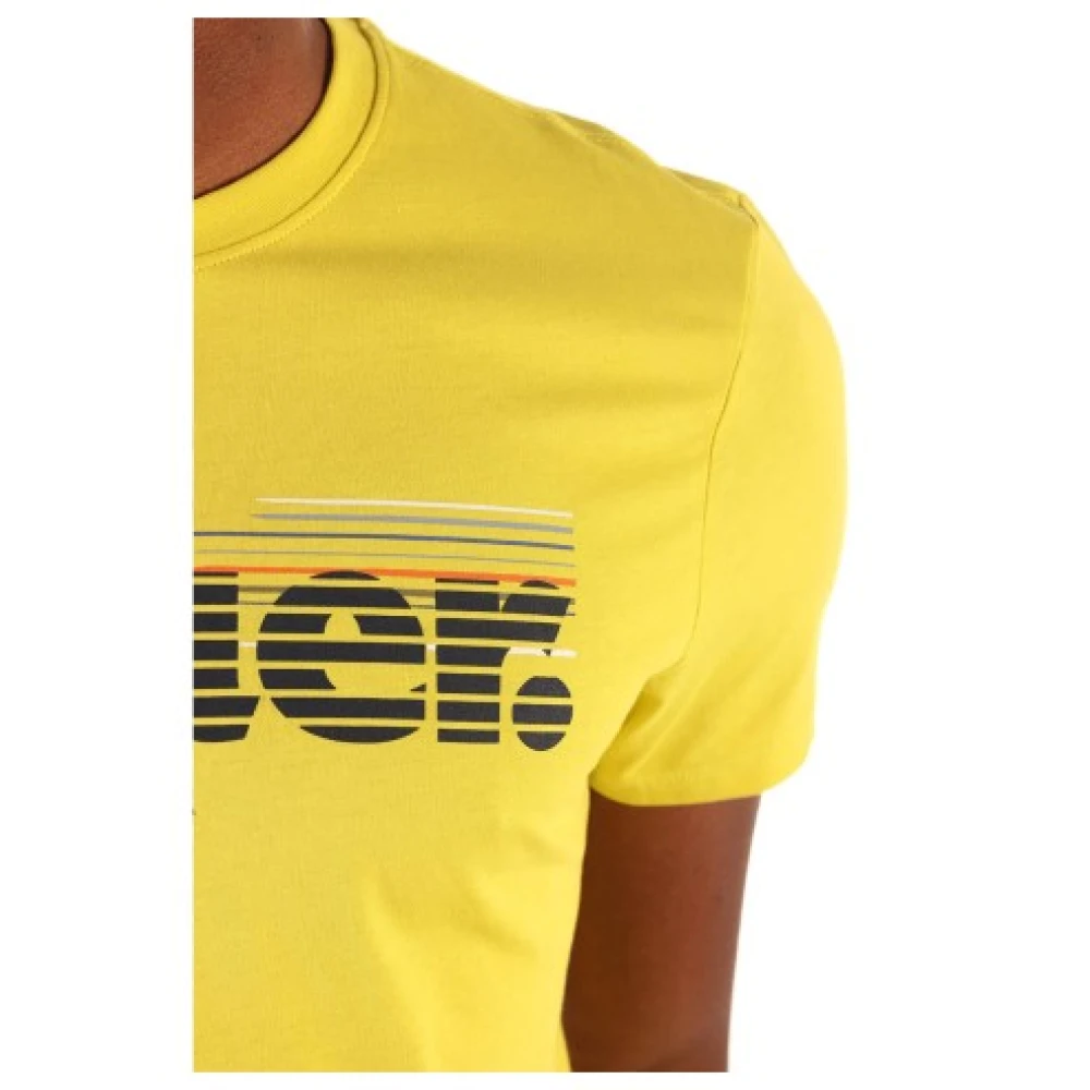 Blauer Heren Katoenen T-Shirt Yellow Heren