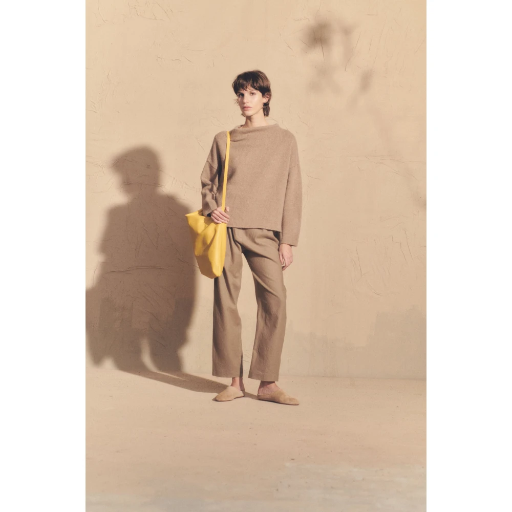 Cortana Nima alpaca kasjmier en nerts zijde oversized trui Brown Dames