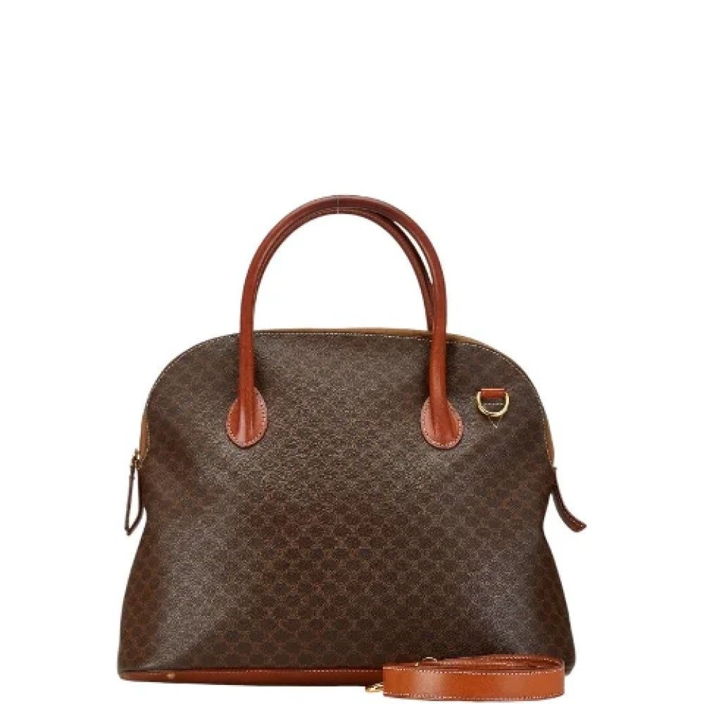 Celine Vintage Pre-owned Canvas handbags Brown Dames