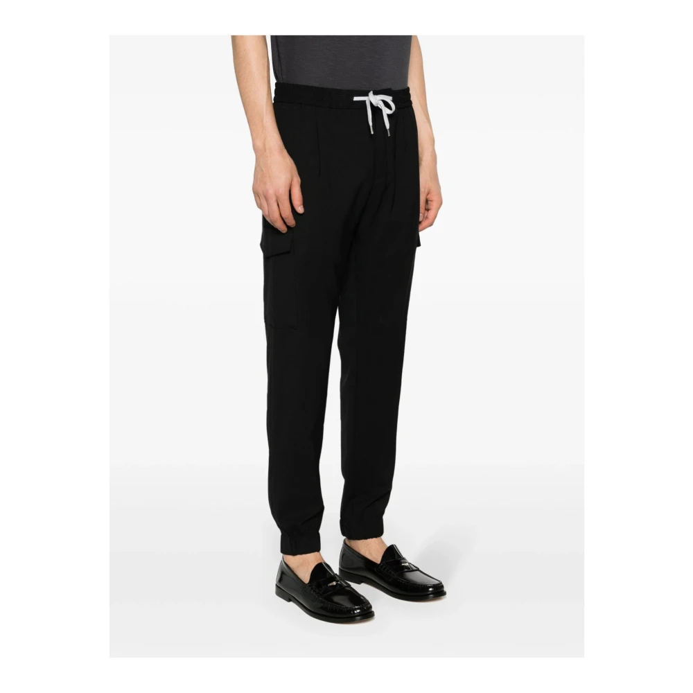 PT Torino Cargo Cashmere Wol Soft Fit Broek Black Heren