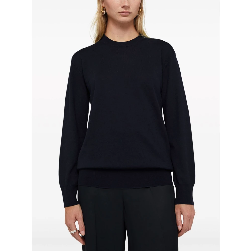 Jil Sander Fijne Marino Trui Black Dames