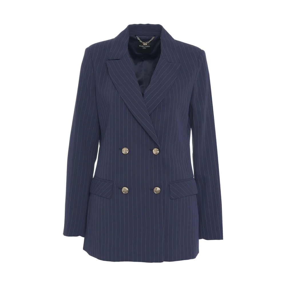 Guess Blauwe Pinstripe Blazer Elegant Stijlvol Ontwerp Blue Dames