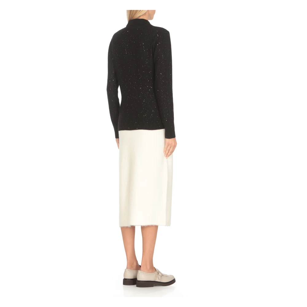 Fabiana Filippi Zwarte wollen trui met pailletten Black Dames