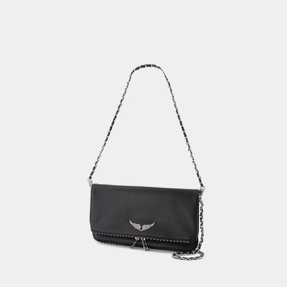 Zadig & Voltaire Zwarte leren crossbodytas Black Dames