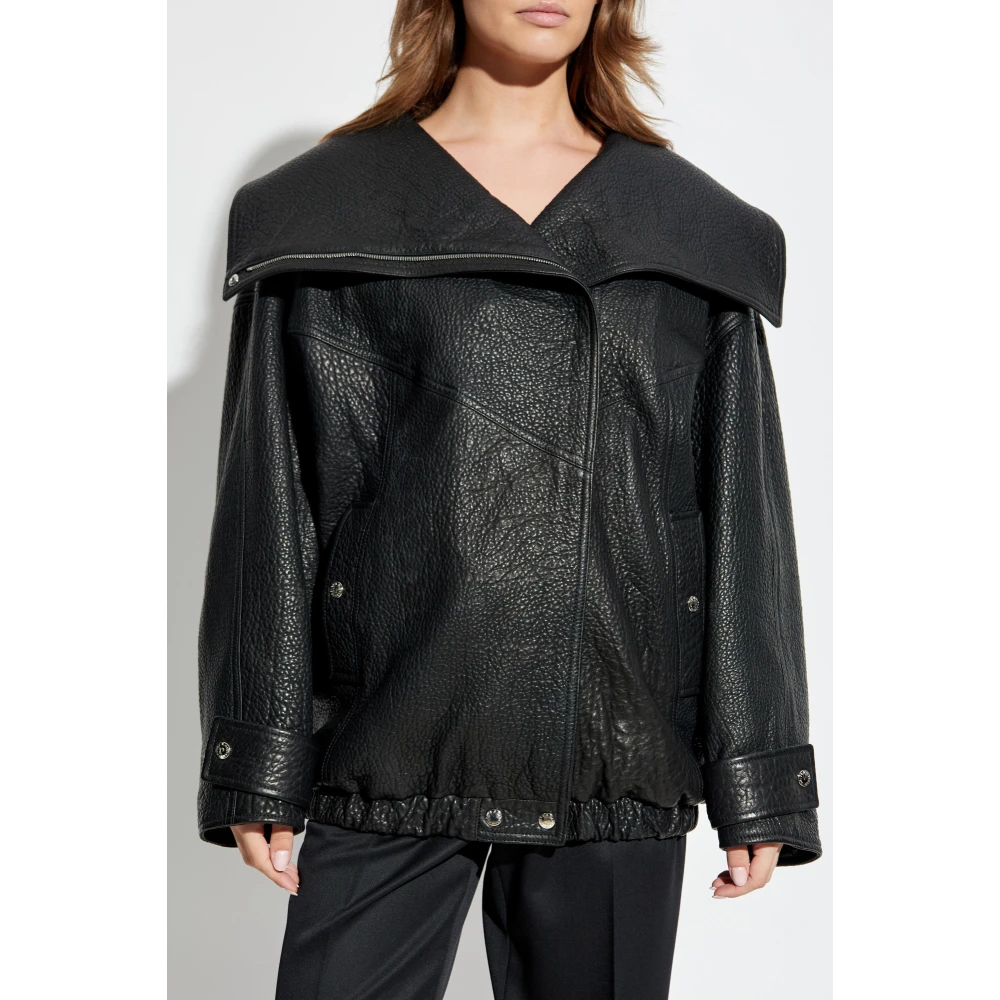 Dolce & Gabbana Leren jas Black Dames