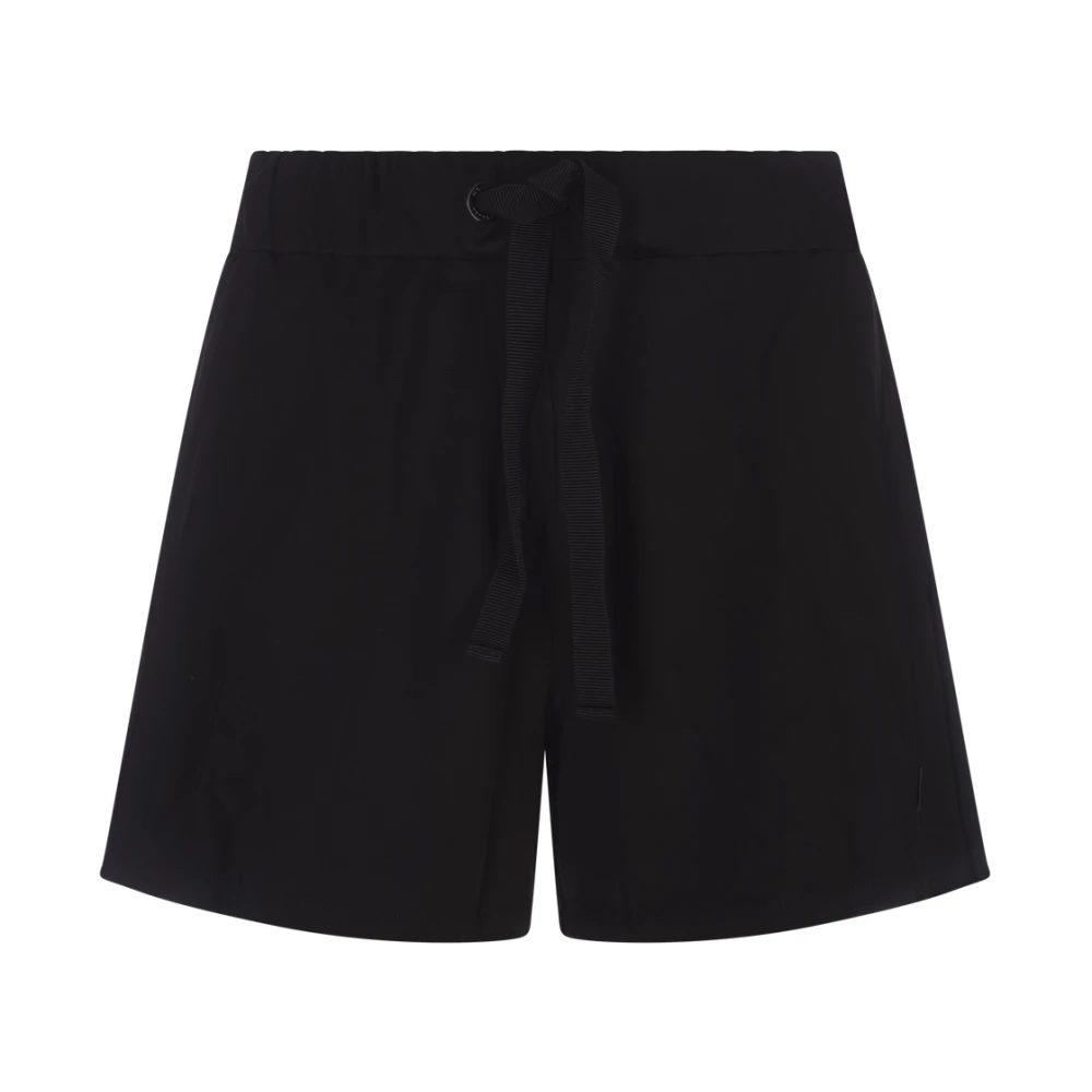 Moncler Svarta Fleece Shorts med Grosgrain Detaljer Black, Dam
