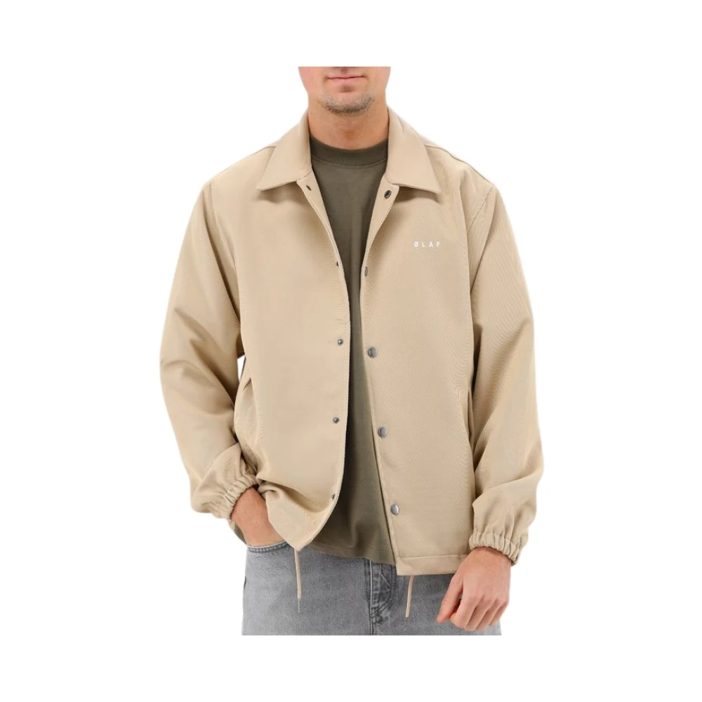 Olaf Hussein Beige Coach Jacka Snygg Overshirt Beige, Herr