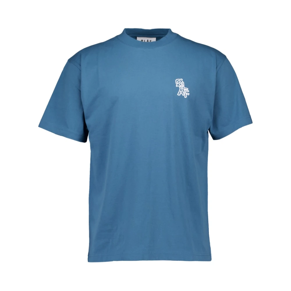 Olaf Hussein Layered Logo Tee Blauw Shirt Blue Heren