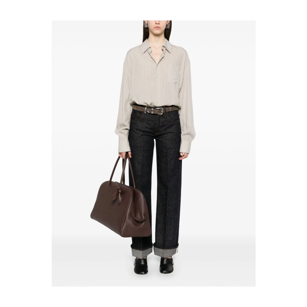 Burberry Indigo Denim Jeans met Metalen Details Blue Dames