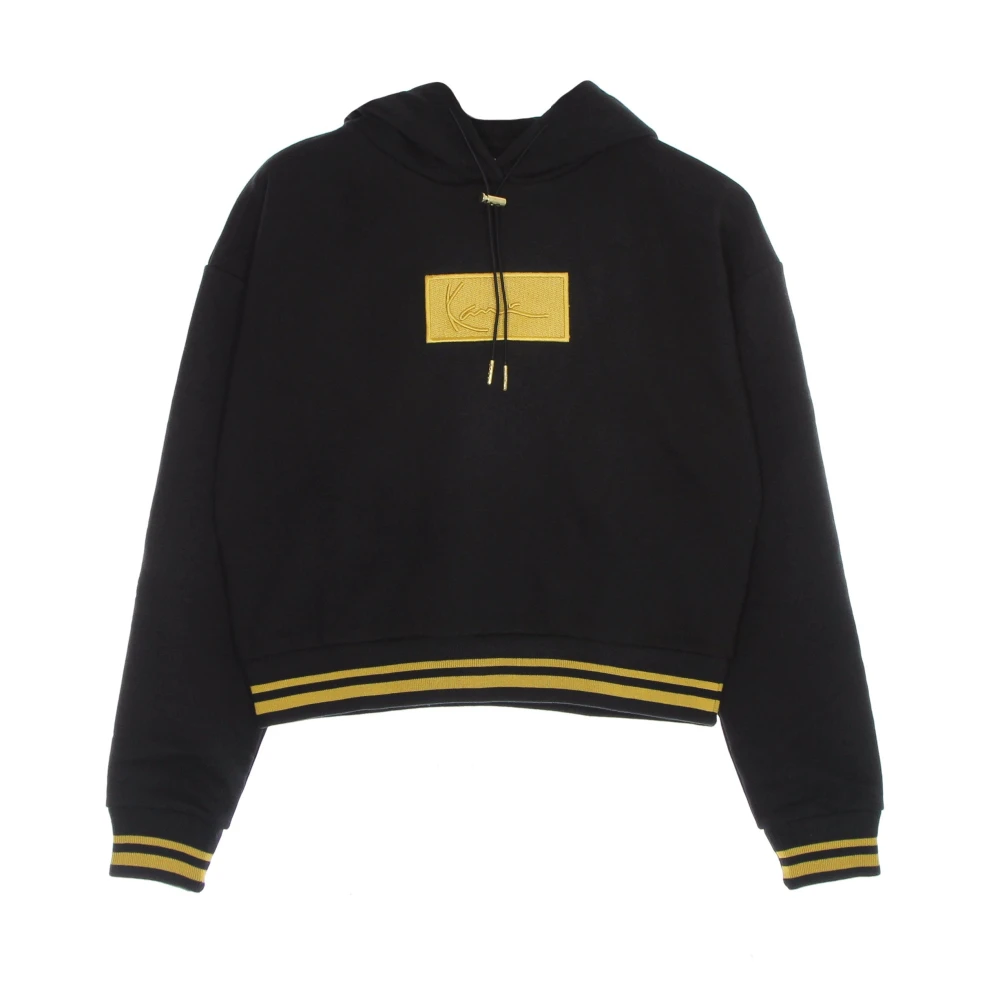 Karl Kani Zwarte Signature Box Short Hoodie Black Dames